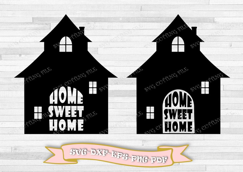 Casa svg, casa dolce casa clip art svg, casetta svg, ritorno a casa, file in svg format, eps, dxf, png, pdf, per Cricut, Silhouette Cameo image 1