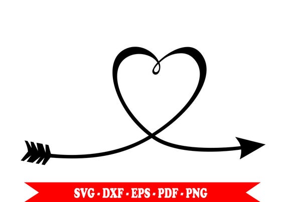 Download SVG arrow SVG heart arrow clip art in SVG digital format | Etsy