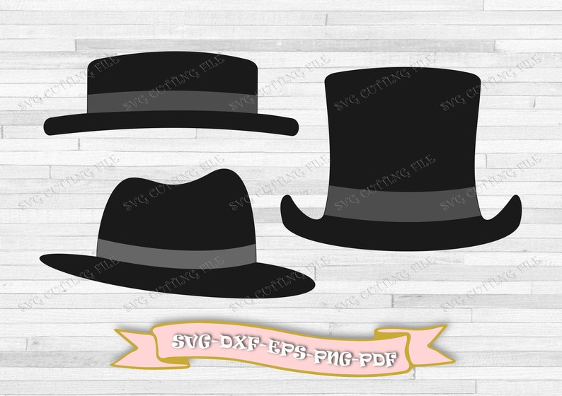 Men's hat svg, Michael Jackson hat svg, clip art in digital format svg, eps, dxf, png, pdf. For Cricut, Silhouette Cameo image 1