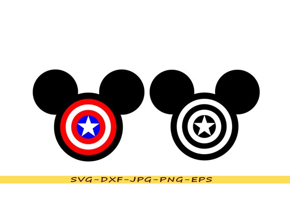 Design Mickey Mouse And Captain America Svg In Svg Format Etsy