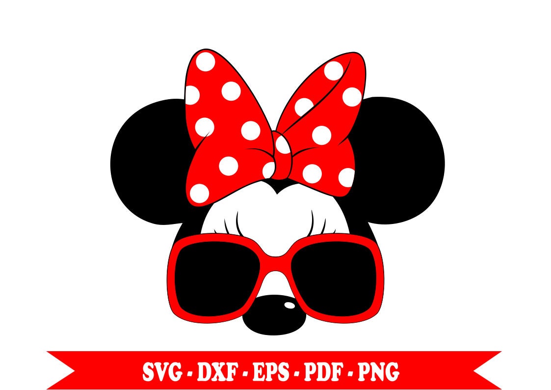 Minnie Mouse With Sunglasses SVG