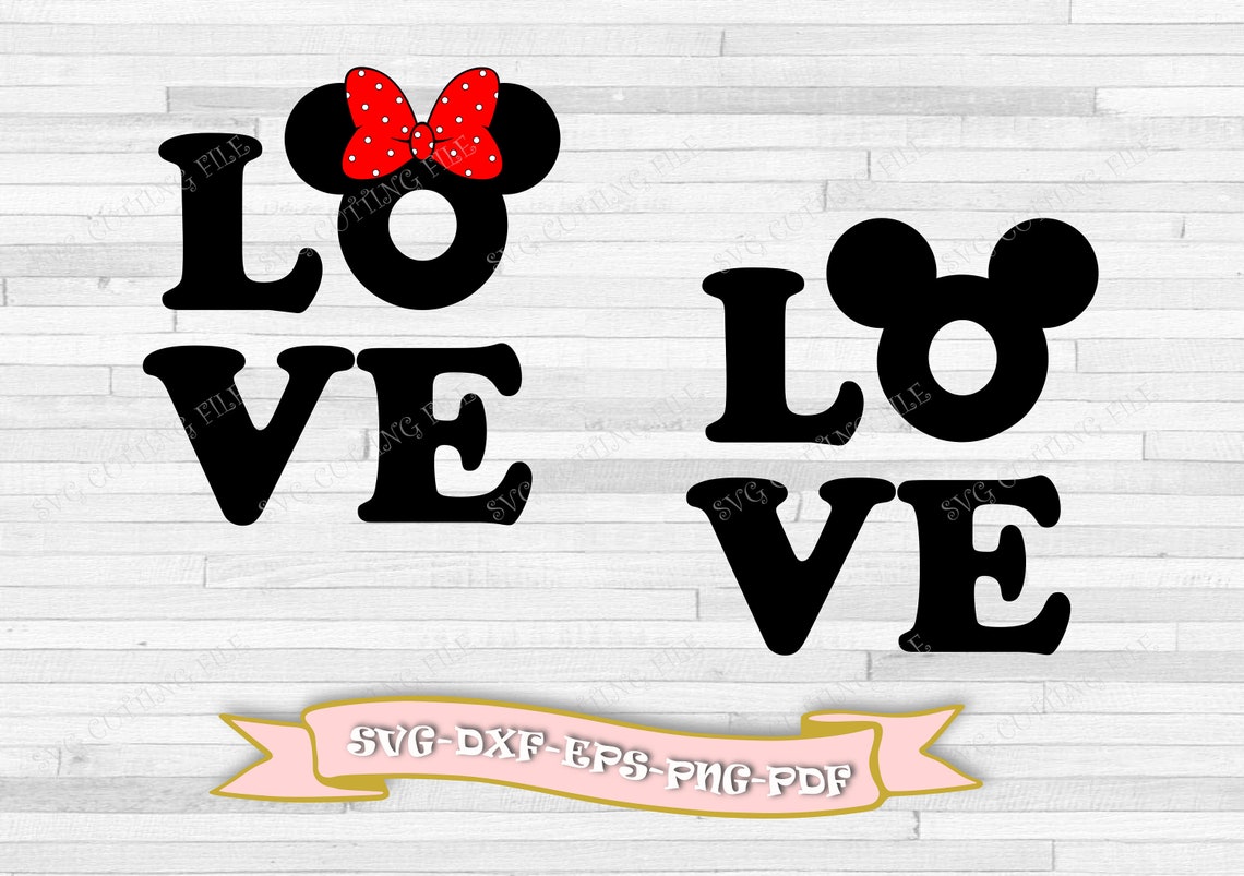 Download Mickey Mouse love svg and Minnie Mouse love svg clip art ...