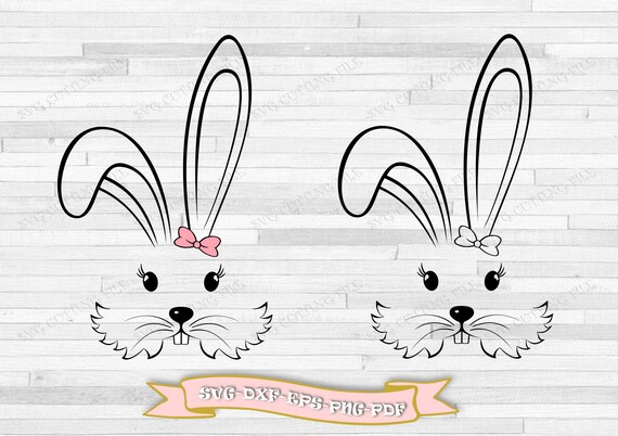 Download Svg Bunny Face Svg Bunny Face Outline Svg Bunny Face In Svg Etsy