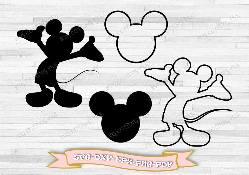 Download Mickey Mouse Svg Silhouette Mickey Mouse Outline Svg For Etsy