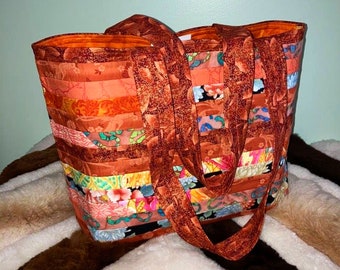 Shoulder Style Vivid Orange Fabric Tote Bag, Striped Travel Tote Bag - Large All Purpose Tote Bag, Orange Tote Bag Approx 13" x 6" x 14" *2m