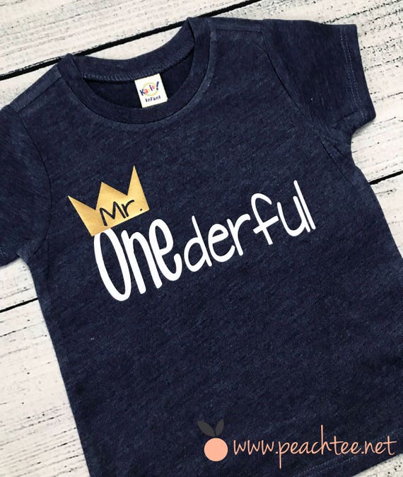 Mr Onederful First Birthday Shirt Boys First Birthday Etsy