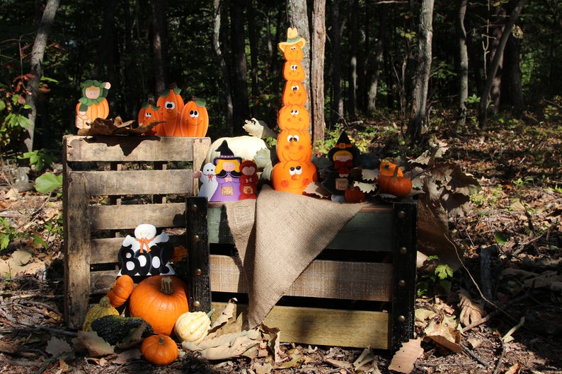 Happy Pumpkin Tower Etsy