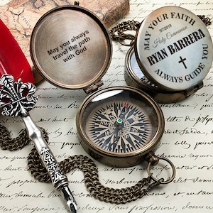 Baptism Gift for Godchild, Gift for Baptism, Godson Gift, Goddaughter Gift - Personalized Compass with Name and Date