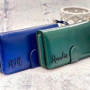 Billetera de cuero como regalo de agradecimiento para ella, regalo para mamá que piensa en ti, billetera grabada como idea de regalo de cumpleaños para mujeres, regalo para Nana, día de San Valentín