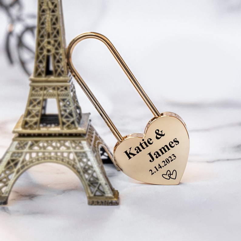 Valentines Day Gift for Him Personalized Love Lock First Valentines Gift Valentines Gift for Husband Wedding Padlock with Key in Gift Box image 3