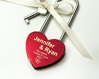 Personalized Red Love Lock Wedding Gift Husband Anniversary Present