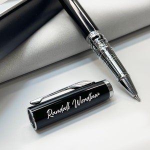 Stylo personnalisé Stylos personnalisés Stylo gravé laqué noir personnalisé dans une boîte cadeau Remise de diplôme, cadeau collègue, fournitures de bureau personnalisées cadeau pour patron