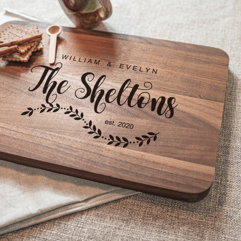 Charcuterie Board Personalized Cutting Boards Wedding Gift for Couples, Anniversary Gift Housewarming Gift New Home Cute Kitchen Decor Gift image 4
