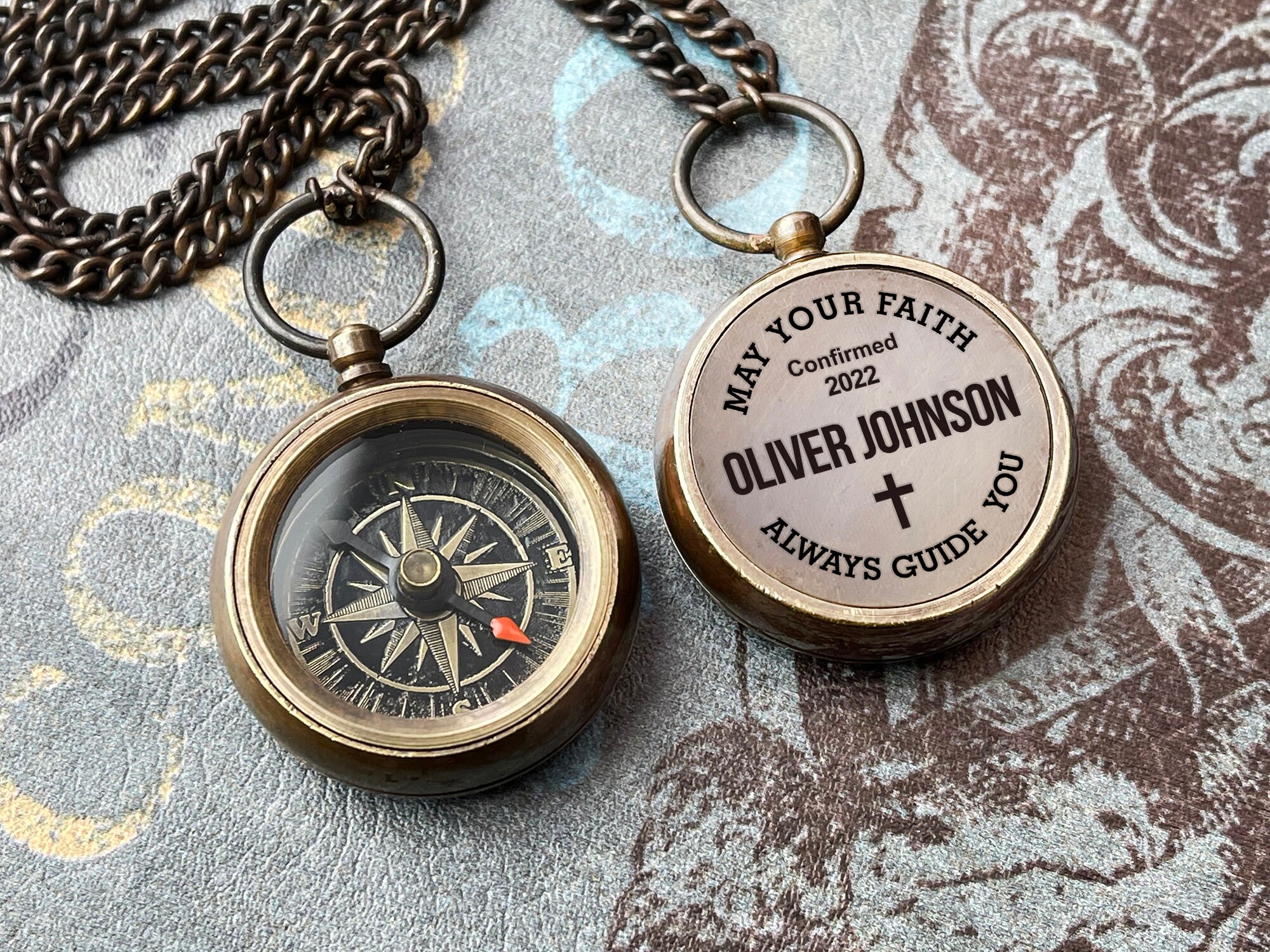 Comes with free wooden case Engraved Compass graduation Gift,nautical Personalized Baptism Gift Gift for Baptism Godson Gift For Baby Dedication Gift Christening Baptism Gift Personalized Compass 