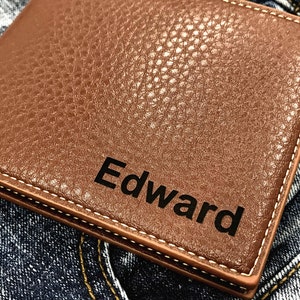 Cartera de cuero personalizada para hombre, regalos para padrinos de boda, accesorio de cuero para billetera, regalo de aniversario para él, regalo del Día del Padre