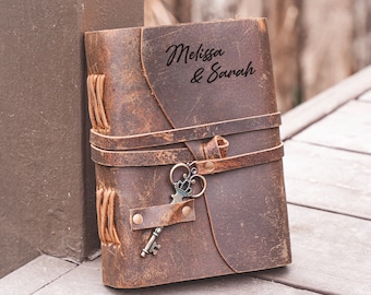 Personalized Rustic Leather Journal for Men & Women, Notebook Retirement Gift, Graduation Gift Custom Gift for Mom Birthday Sympathy Gift