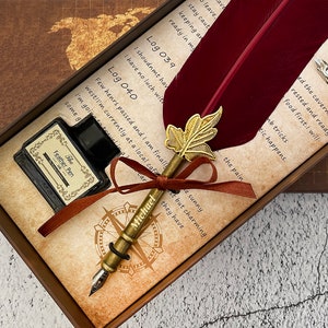 Personalisiertes Kalligraphie-Stift-Set, Vintage-Stil Kalligraphie-Set für Anfänger, Federkiel und Tintentopfset Einzigartiges Geschenk für Schriftsteller, Schreibgeschenke