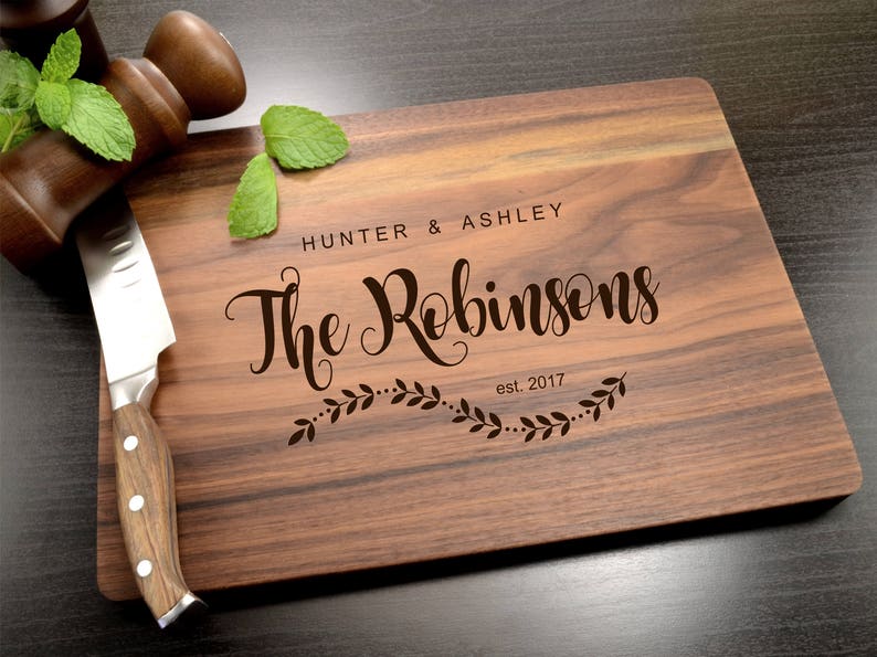 Charcuterie Board Personalized Cutting Boards Wedding Gift for Couples, Anniversary Gift Housewarming Gift New Home Cute Kitchen Decor Gift image 6