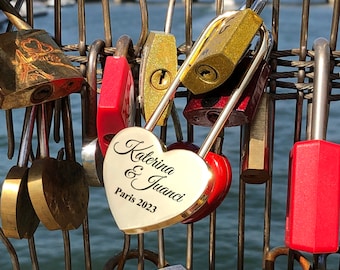 Regalo del día de San Valentín para él Candado de amor personalizado Primer regalo de San Valentín Regalo de San Valentín para el marido Candado de boda con llave en caja de regalo