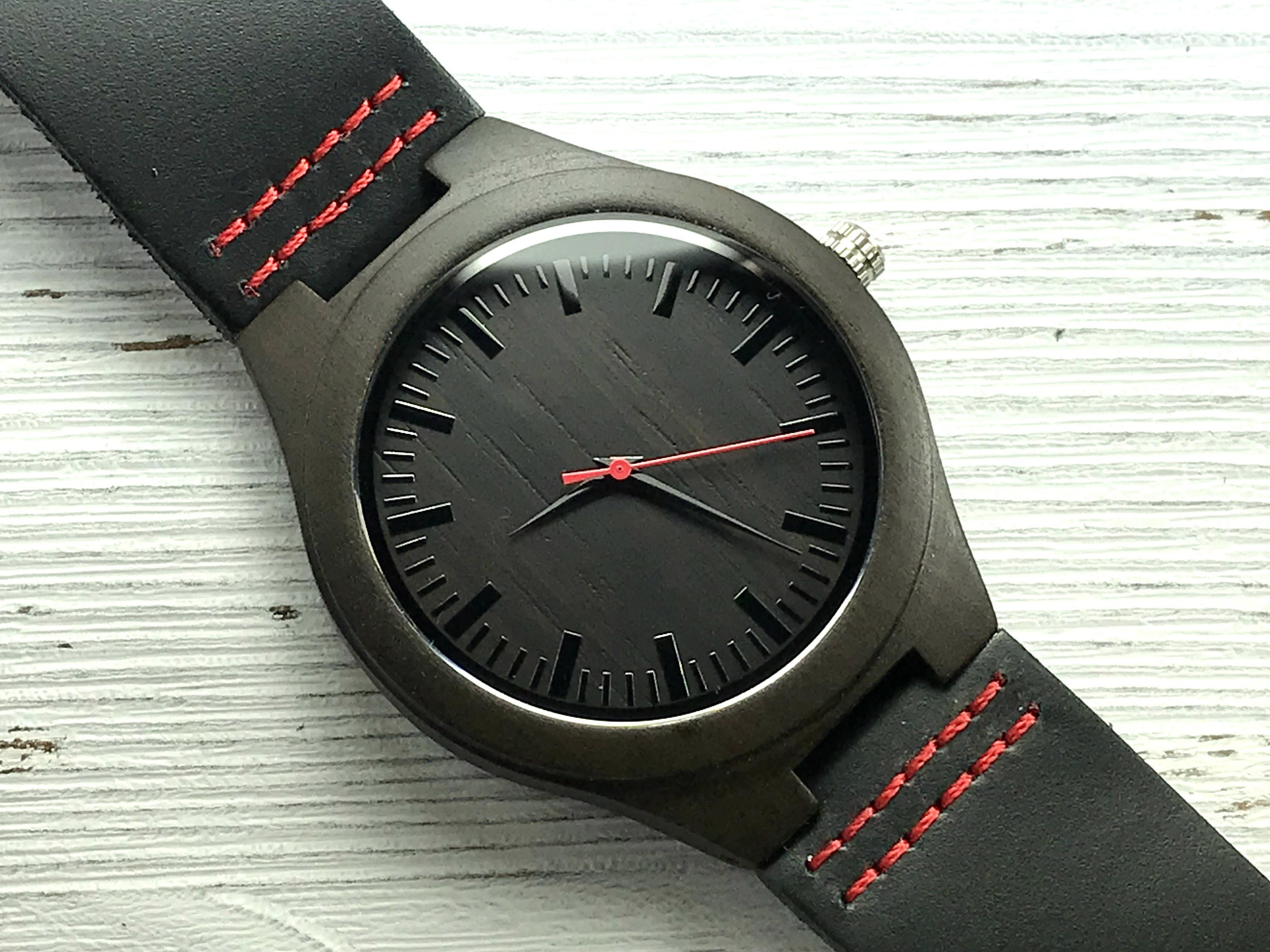 Black wooden watch best sale