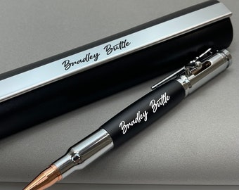 Bullet Bolt Action Pen Laser Engraved, Personalized Pen, Police Officer Gift, Appreciation Gift Police Retirement 50th Birthday Gift for Men