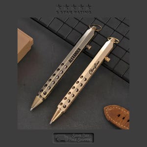 Personalized Bolt Action Brass Pen Custom Engraved Executive Gift for Men, Wedding, Anniversary, Graduation, or Teacher Appreciation Gift