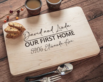 Housewarming Gift Personalized Cutting Board Wedding Charcuterie Board, Our First Home Gift