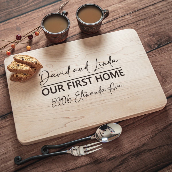 Housewarming Gift Personalized Cutting Board Wedding Charcuterie Board, Our First Home Gift
