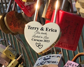 Love Lock Custom Anniversary Gift for Couple Personalised Silver Padlock Engraved Wedding Anniversary Gift Padlock, Paris Love Locks Bridge