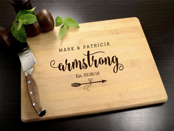 Personalized Cutting Board Housewarming Gift Anniversary Gift Engraved Cutting Board Holiday Gift Wedding Gift FlourishS#006