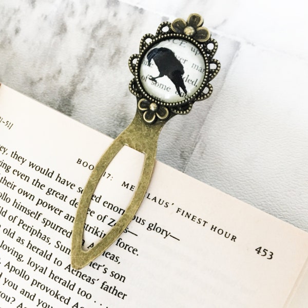 The Raven Bookmark - Edgar Allan Poe, Metal Bookmark, Gift For Readers