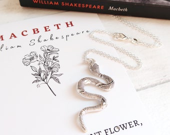 William Shakespeare Macbeth Necklace - Book Lover, Literary Gift, Gift For Readers, Feminist Jewellery