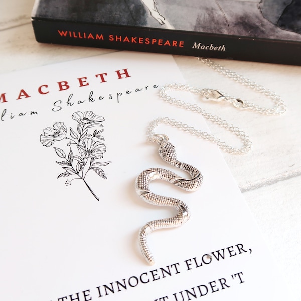 William Shakespeare Macbeth Necklace - Book Lover, Literary Gift, Gift For Readers, Feminist Jewellery