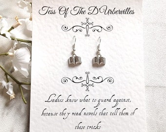 Tess Of The D'Urbervilles Thomas Hardy Book Earrings - Silver Plated/Sterling Silver, Literary Gift, Book Lover Gift