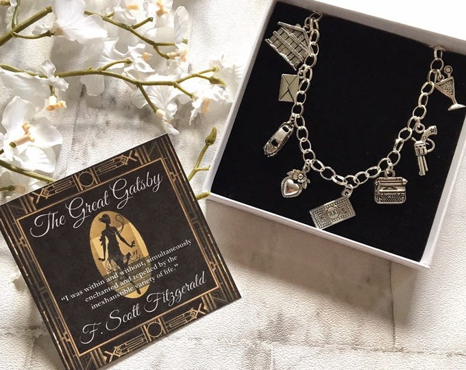 The Great Gatsby Bracelet - Sterling Silver/Silver Plated - Literary Gift, Book Lover Gift, Gift For Writers, Gatsby Jewellery