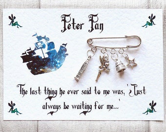 Peter Pan Brooch - Literary gift, Literary Jewellery, Peter Pan Quote, Book lover