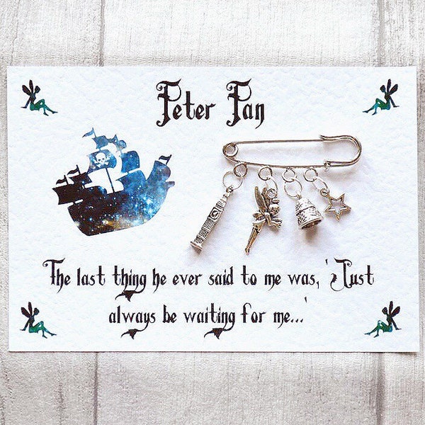 Peter Pan Brooch - Literary gift, Literary Jewellery, Peter Pan Quote, Book lover