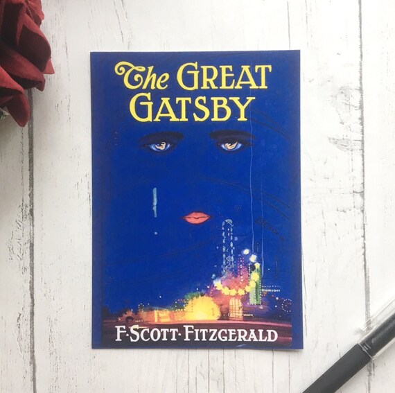 The Great Gatsby Postcard F Scott Fitzgerald Literary Gift Etsy The Great Gatsby Postcard F Scott Fitzgerald Literary Gift Etsy