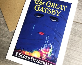 A5 The Great Gatsby Card - Book Cover, Literary Gift, F Scott Fitzgerald, 1920s Card