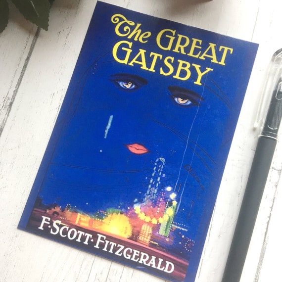 The Great Gatsby Postcard F Scott Fitzgerald Literary Gift Etsy The Great Gatsby Postcard F Scott Fitzgerald Literary Gift Etsy