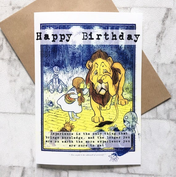 A5 Wizard of Oz Birthday Card Original Illustration Literary | Etsy