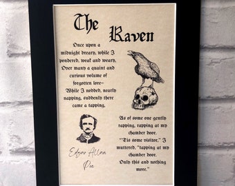 Edgar Allan Poe 'The Raven' Parchment Print, Gothic Literature