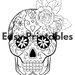 107 Printable Skull Coloring Pages - Etsy