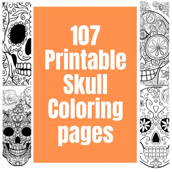 107 Printable Skull Coloring Pages | Etsy