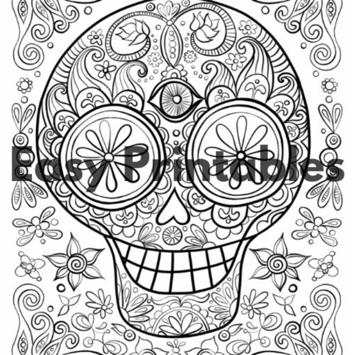 107 Printable Skull Coloring Pages | Etsy