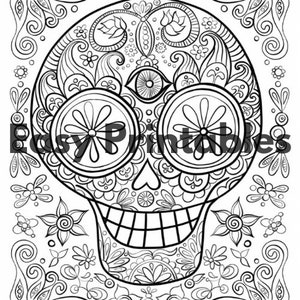 107 Printable Skull Coloring Pages - Etsy