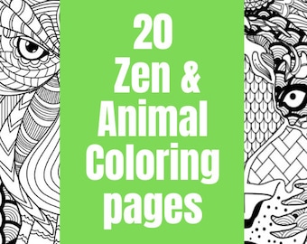 20 Printable Zen and Animal Coloring Pages