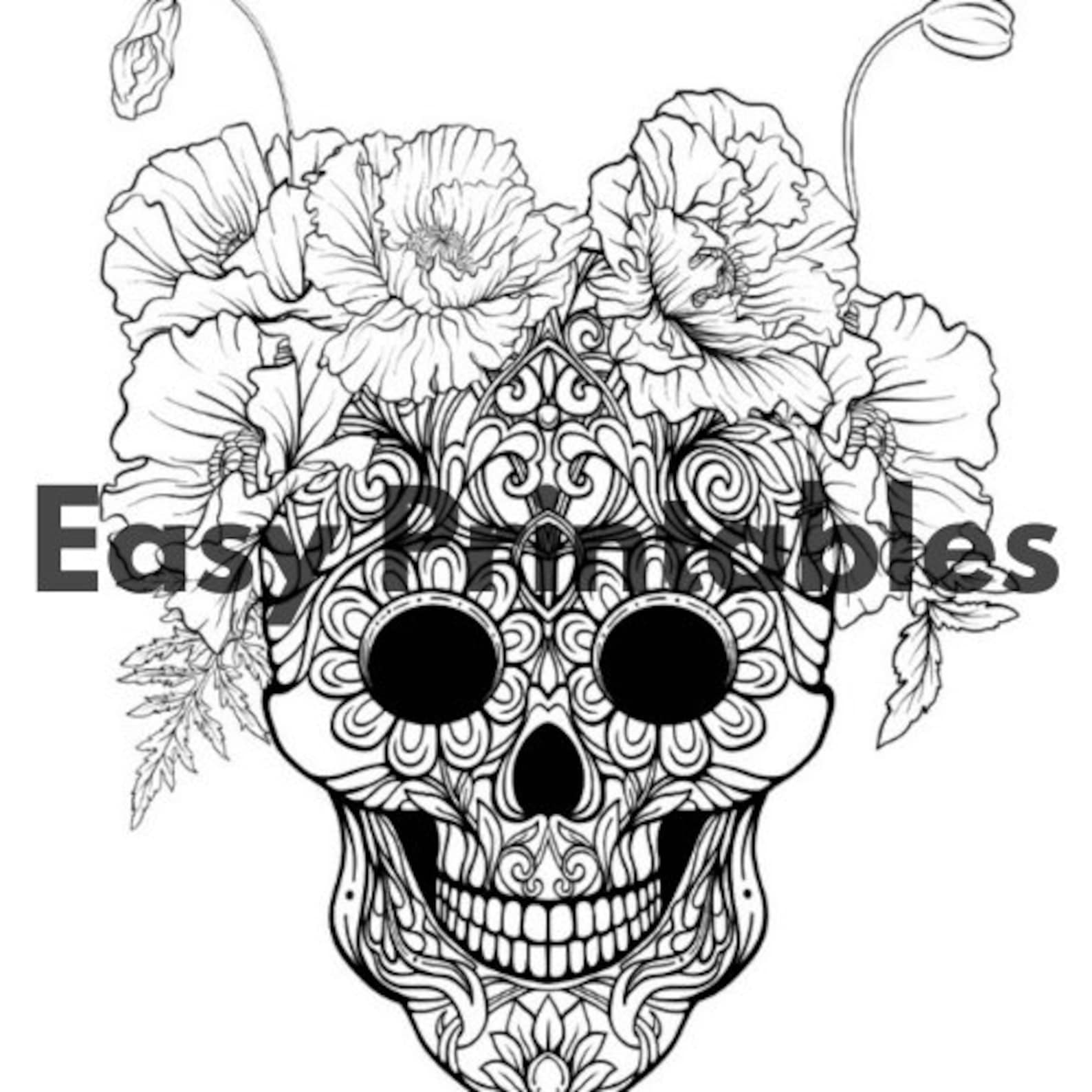 107 Printable Skull Coloring Pages | Etsy