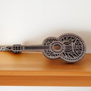 Wooden Guitar Keychain