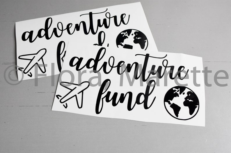 Adventure Fund Decal for Savings Bank Custom Travel Fund Vinyl Decal Sticker for Money Bank image 1